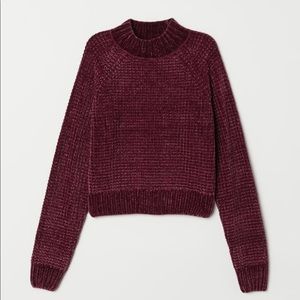 Burgundy chenille sweater